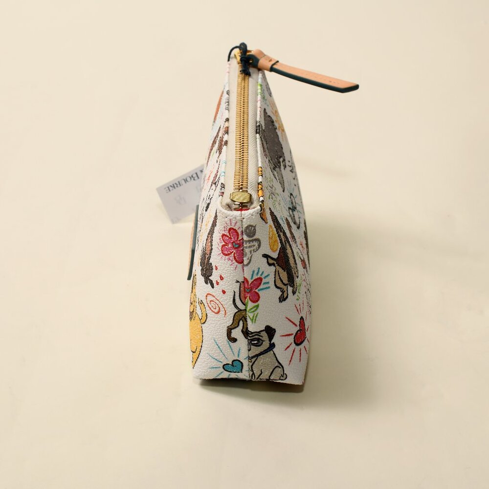 Dooney & Bourke Disney Dogs Wristlet Zip Pouch White Multi NEW WITH TAGS - Picture 5 of 7